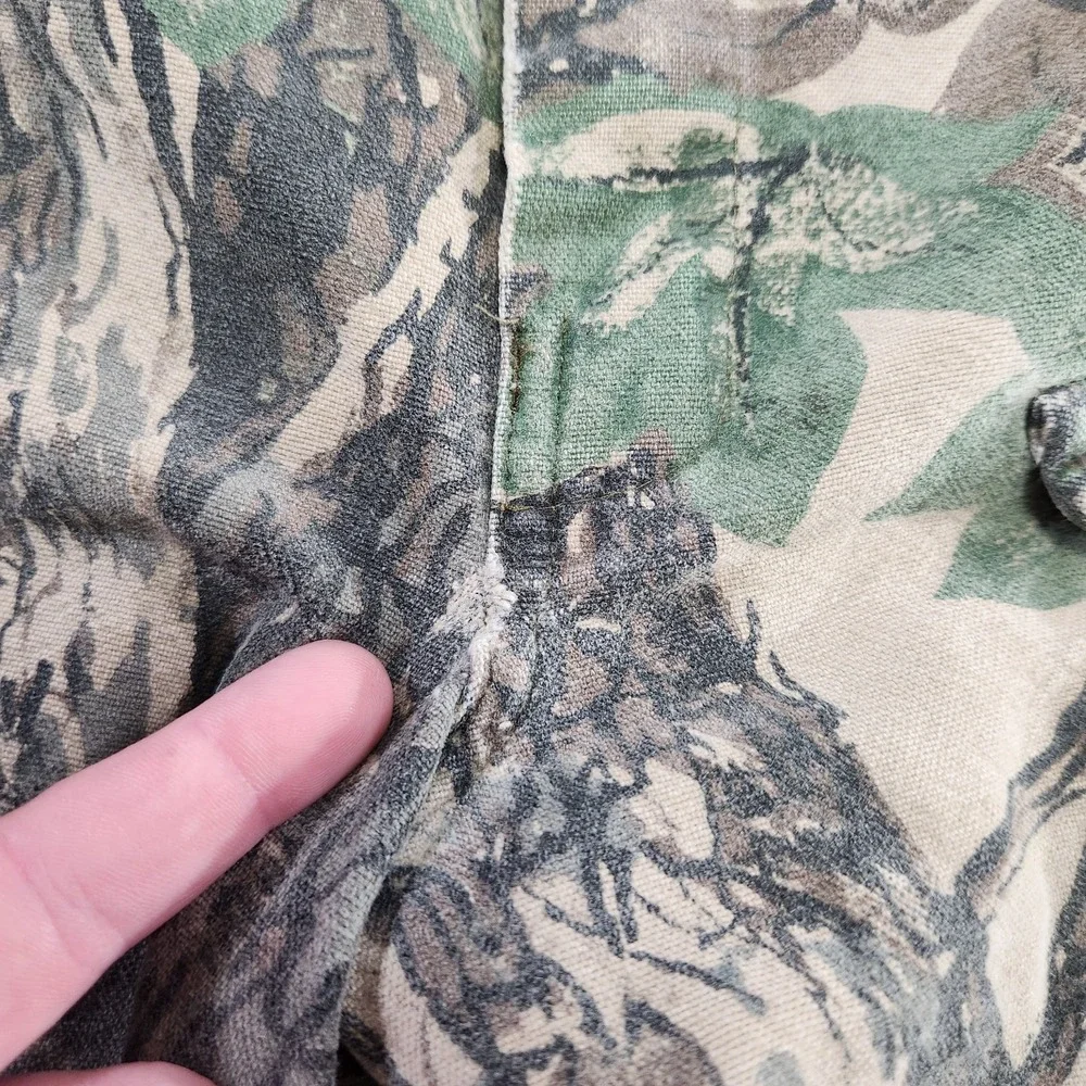 Vintage Camo Cargo Pants Men 36x30 Trebark Camouflage Front Pocket‎ Canvas Baggy